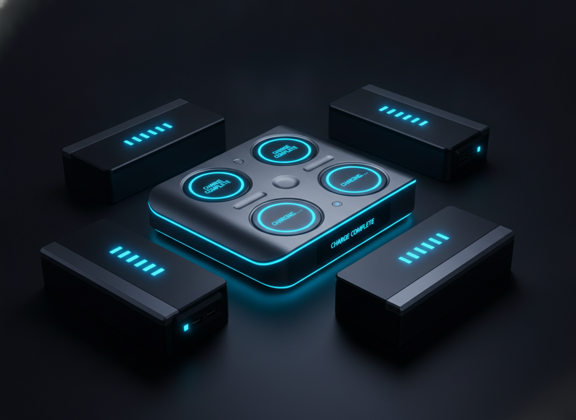Batteries LiPo et hub de charge pour drone
